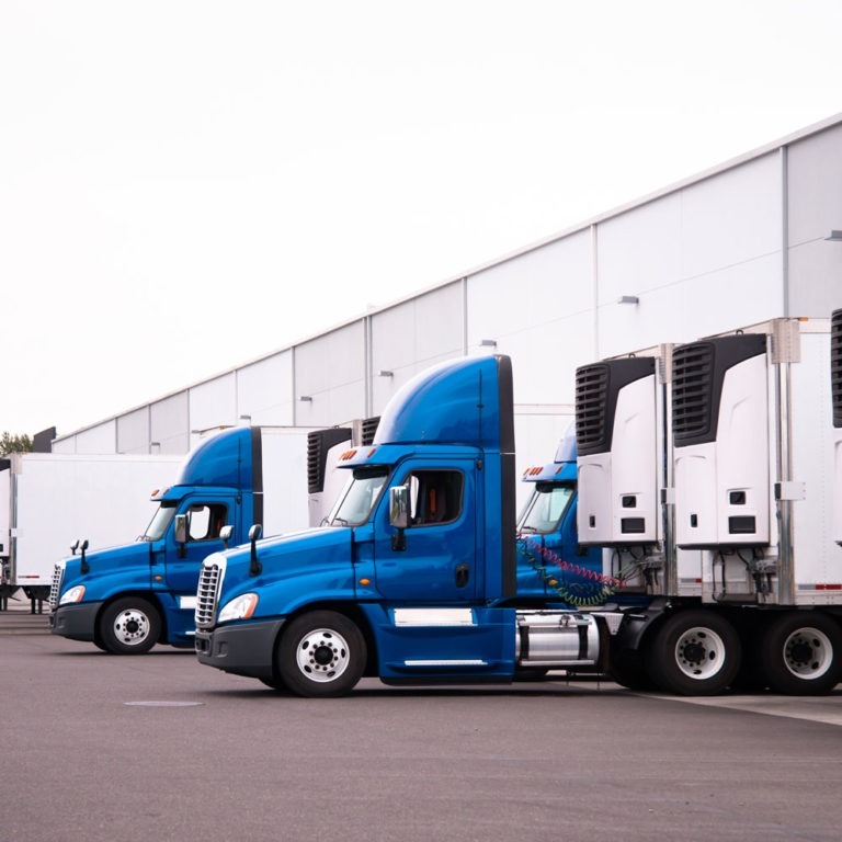 Blue temperature-controlled brokerage truck