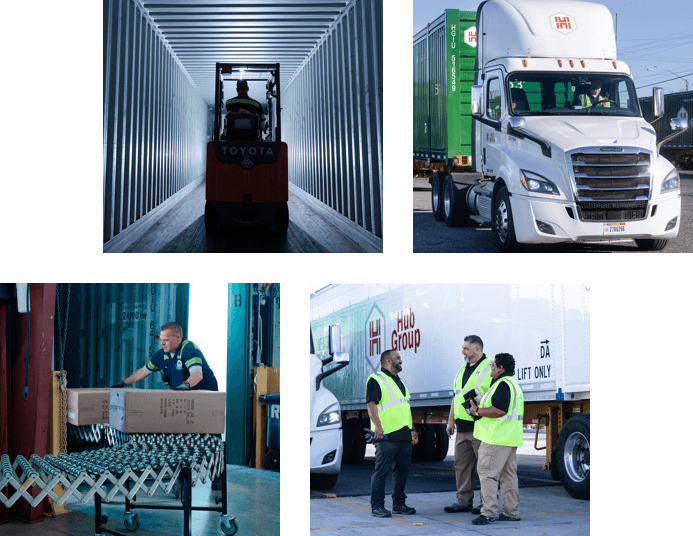 Hub Group's warehouse team delivering transportation solutions