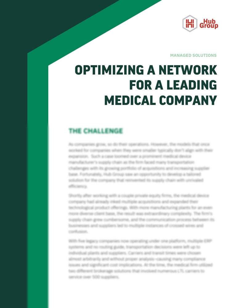 Optimizing a Network for a Leading Medical Company